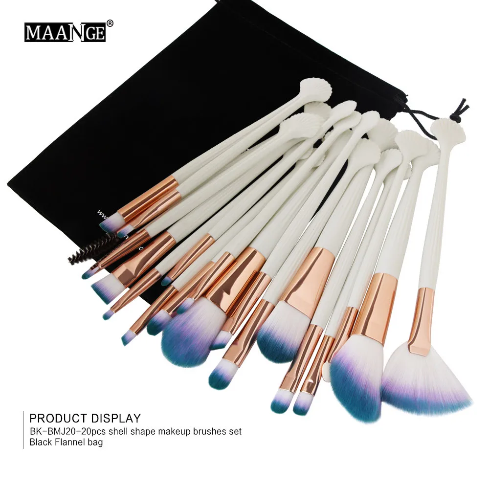 

20pc Cosmetic Makeup Brush Blusher Eye Shadow Brushes Set Kit With Flannel Bag кисти для макияжа W100