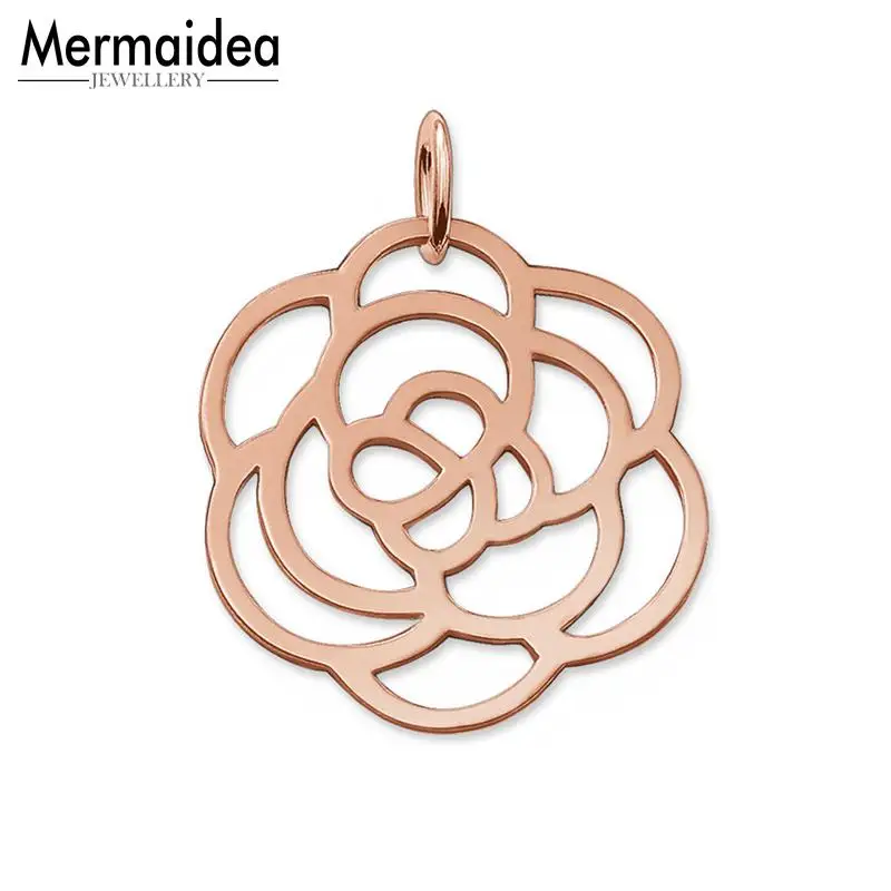 

Pendant Rose Flower Ornament 2019 Fashion Eternity Love Jewelry Style Bijoux Necklace Accessories Gift For Woman