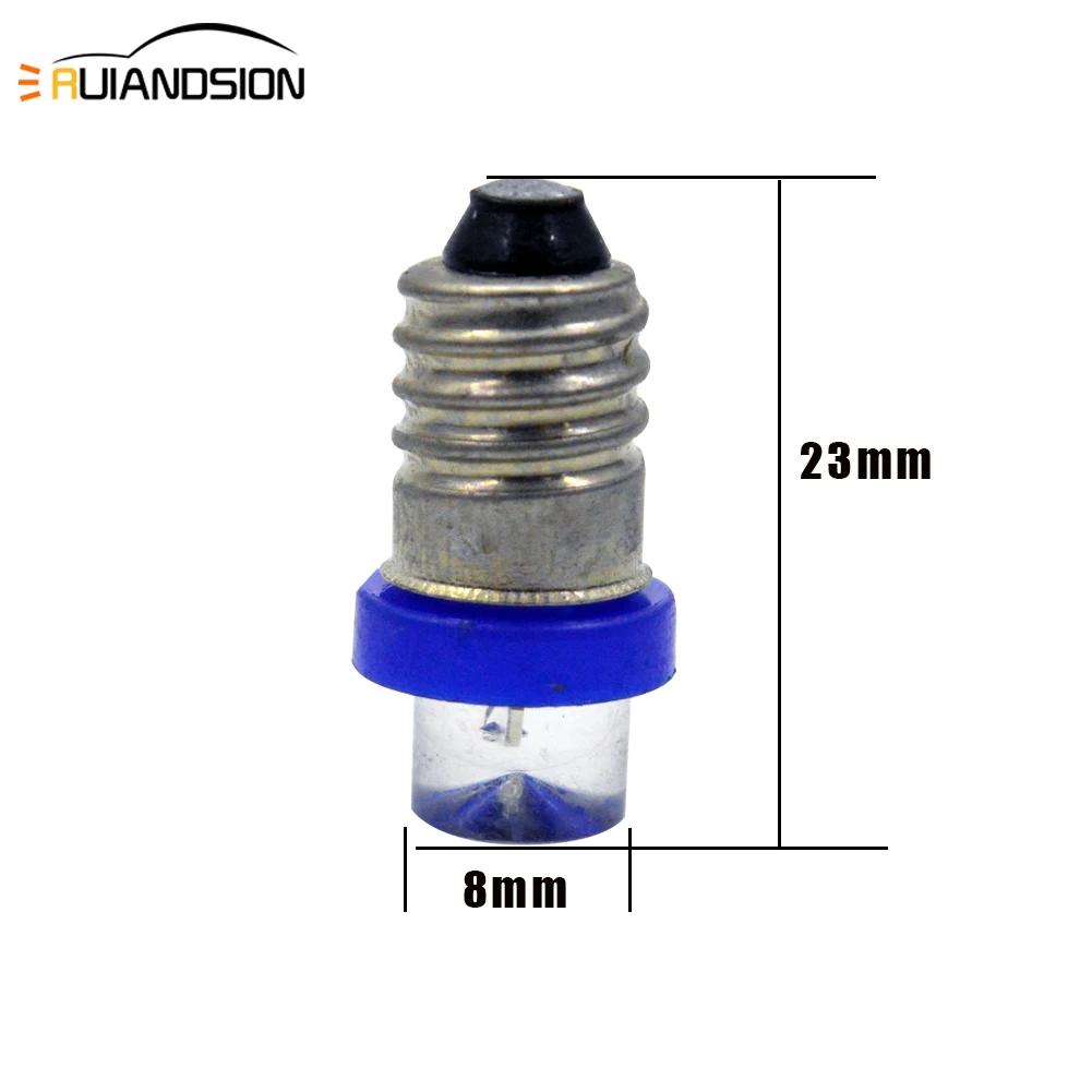 10X E10 светодиодная лампочка света Dc 12v 0,24 W мини индикаторные лампочки подсветка для салона автомобиля Авто приборные лампы синий