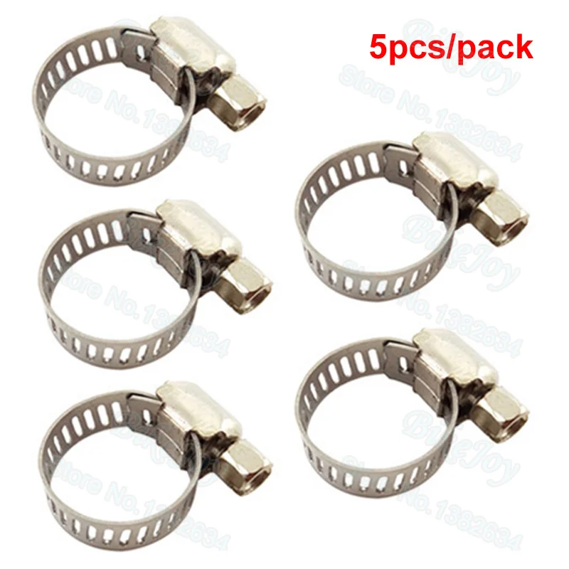 5pcs/pack 10mm 16mm Stainless Steel Fuel Hose Pipe Air filter Clamps