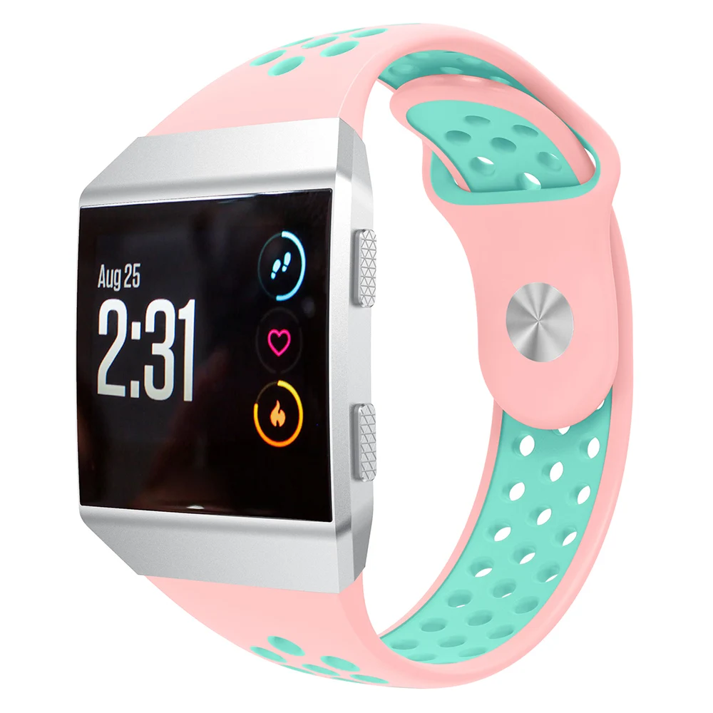  Lightweight Ventilate Silicone Sport Watch Bands Bracelet for Fitbit Ionic Smart Watch Adjustable R - 33056874182