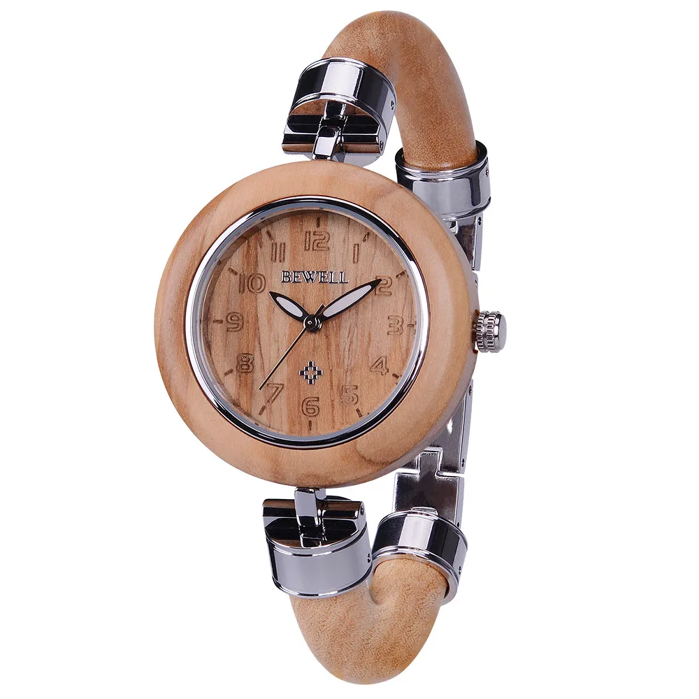 Женские часы BEWELL с деревянным ремешком, женские кварцевые часы relogio feminino, дропшиппинг, Брендовые женские бамбуковые часы, специальный дизайн, 151A - Цвет: MP