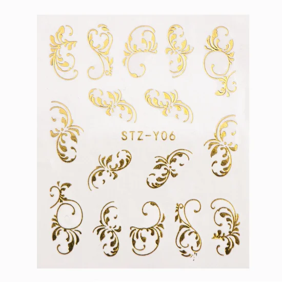 1 шт Весна новая красота воды наклейки слайдеры золото уникальный дизайн для ногтей Маникюр украшения TRSTZ-Y01-29 - Цвет: STZ-Y06 Gold