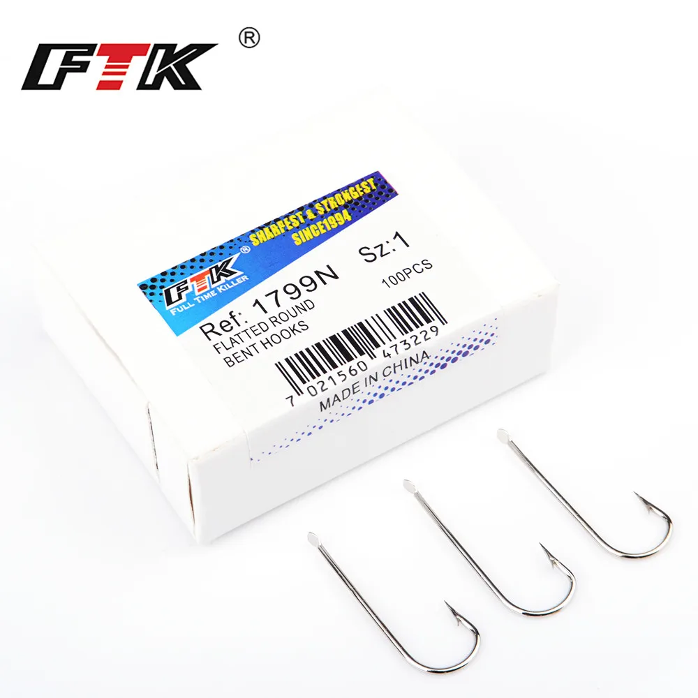 

FTK Barbed Fish Hook Fishhook 100PCS/LOT Size1#-Size10# High Carbon Steel Jigging Carp Anzol Fishhooks Fishing Tackle