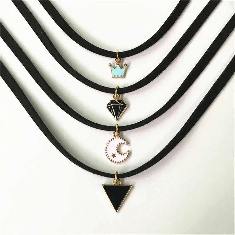 

New sale retro gothic choker necklace collar punk black velvet suede women short necklace chain jewelry Bijoux wholesale cheap