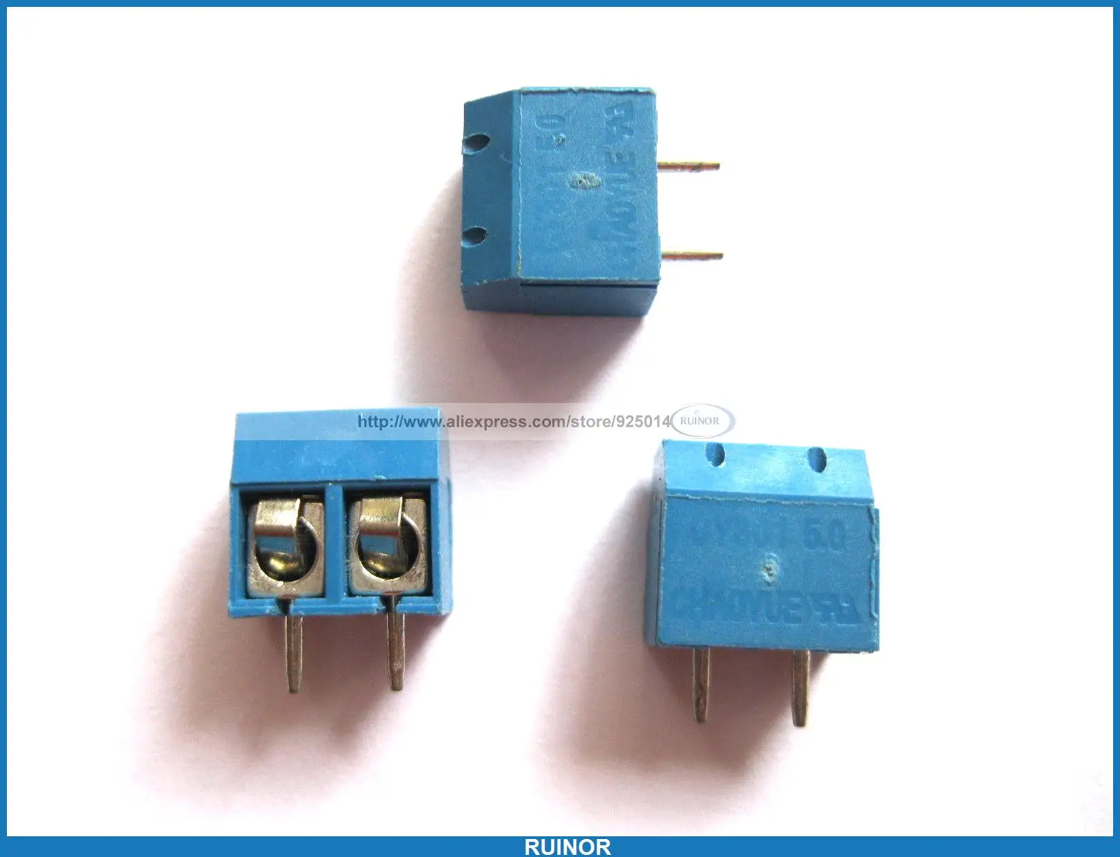 

600 Pcs Blue 2 Pin Pitch 5 0mm Screw Terminal Block Connector CY301