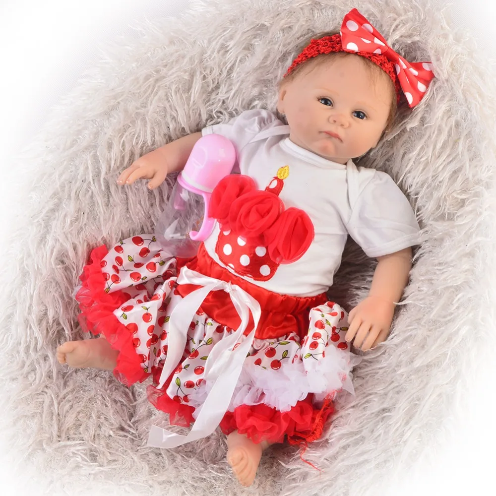 

New 22'' Reborn Baby Dolls Soft Silicone Vinyl Reborn Baby Alive Dolls Lifelike Girls 55 cm For Children Birthday Gifts