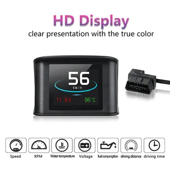 HUD OBD2 Computer Car Speed Projector Digital Speedometer Display Fuel Consumption Temperature Gauge Diagnostic Tool head up speedometer display hud gps obd computer car speed digital display fuel consumption temperature gauge diagnostic tool