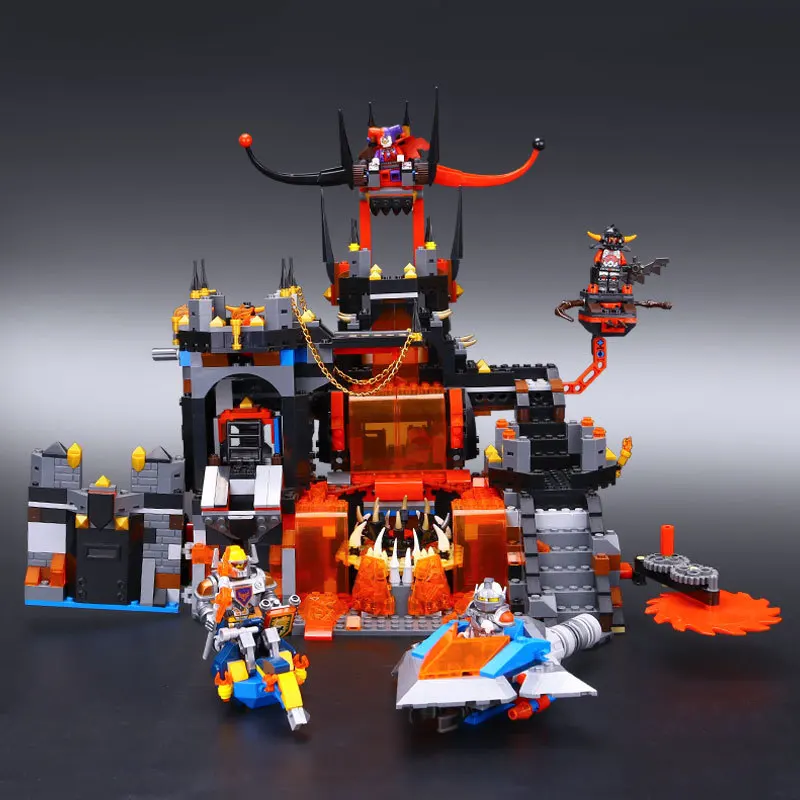 

mylb 1244Pcs New Nexoe Knights Jestros Vulkanfestung Model Building Kit Blocks Brick Toy Compatible drop shipping