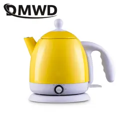 DMWD Теплоизоляция Электрический чайник Горячая водогрейный котел горшок нержавеющая сталь 1L Мини дорожный чайник подогреватель молока