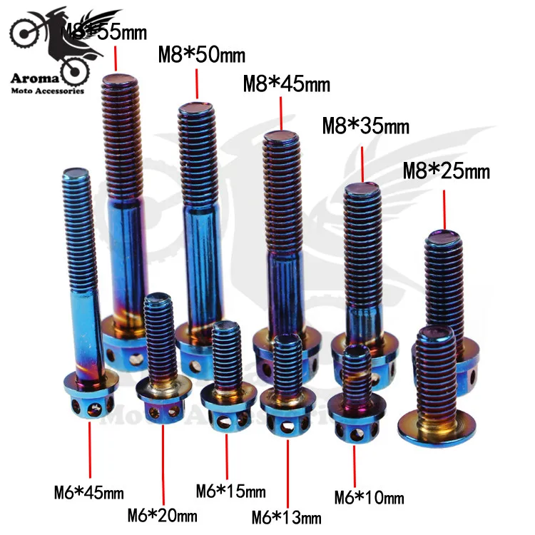 1 шт. Высокое качество M6 M8 Гайки для скутера, болты, установочная часть, синий 304, нержавеющая сталь, мото наклейка, мото rbike винт, гайка, мото rcycle винт