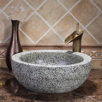 

Round Bathroom Ceramic Counter Top Wash Basin Sink Cloakroom Porcelain Vanity Vessel bowl