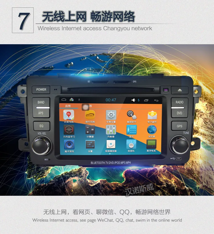 Cheap 7" Android Car DVD Player with BT GPS WIFI Canbus,audio Radio stereo,Car PC/multimedia for MAZDA cx-9 2012 2013 2014 2015 2016 5