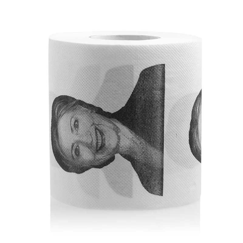 Холлари Клинтон Дональд Трамп доллар юморная туалетная бумага подарок дампа Забавный кляп рулон туалетной ткани#11