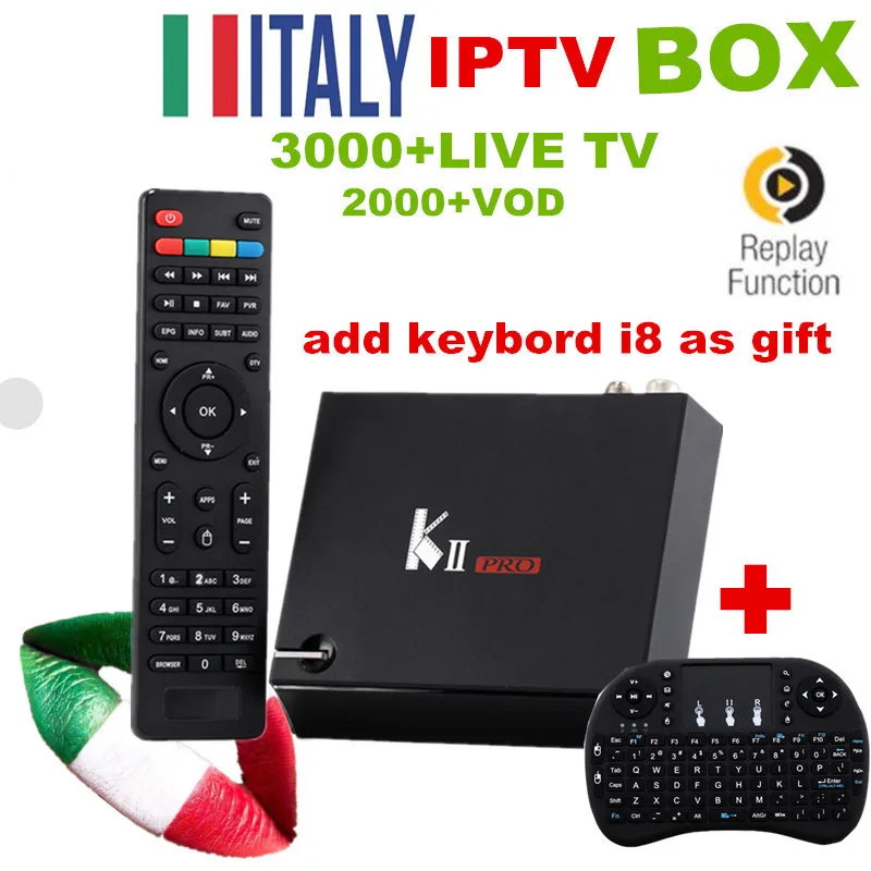 

Android 4K UHDKii Pro DVB-S2/T2 Combo TV Box 2/16G ROM+Super Italy UK 3000+Adult LiveTV 20K+VOD Smart K2 Pro IPTV Set top box