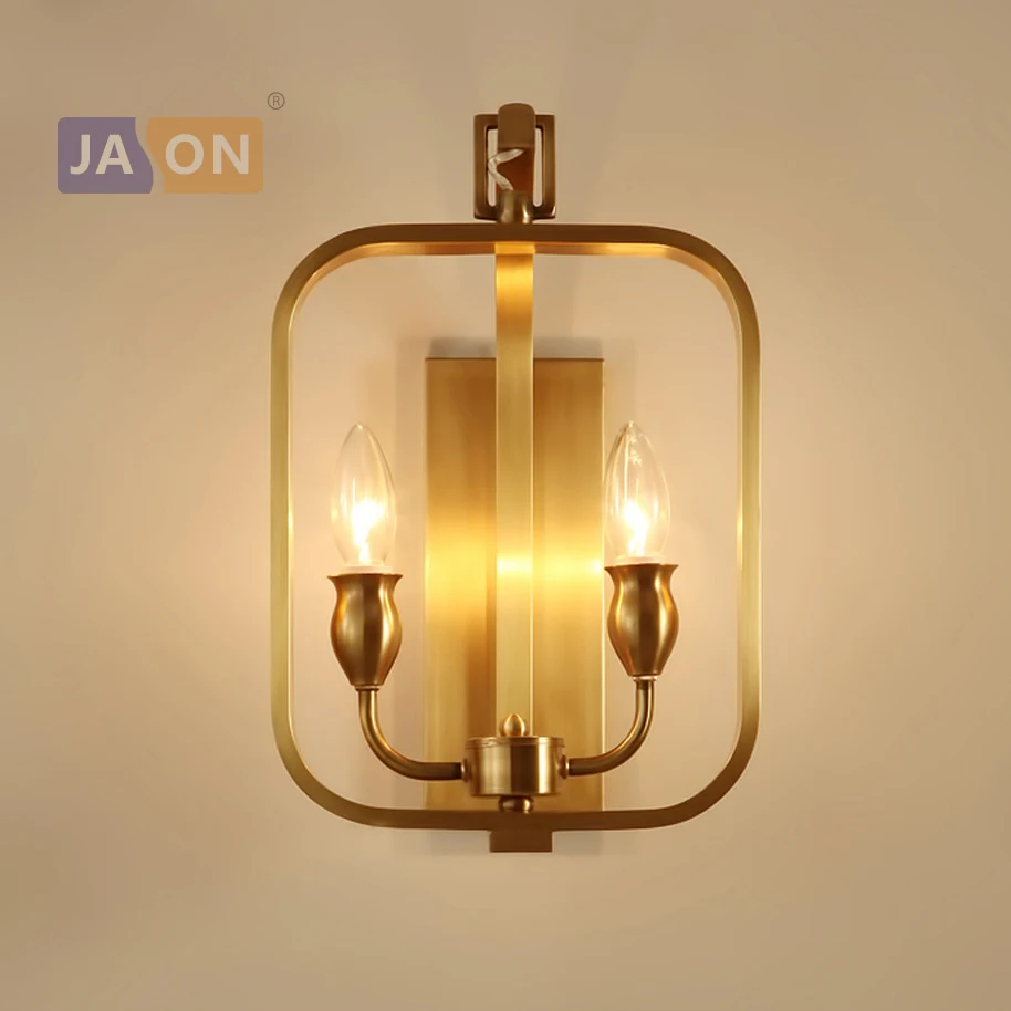 

led e14 American Copper Candle Designer LED Wall lamp Wall Light wireless wall lamp For Bar Store Foyer Bedroom Corridor Lobby