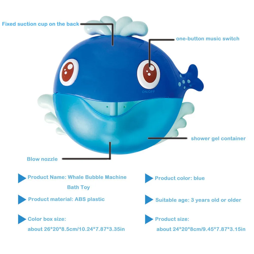 В форме Кита пузырчатая машина Музыкальный банный партнер электрическая пузырчатая машина детская ванна сделать поролоновая игрушка
