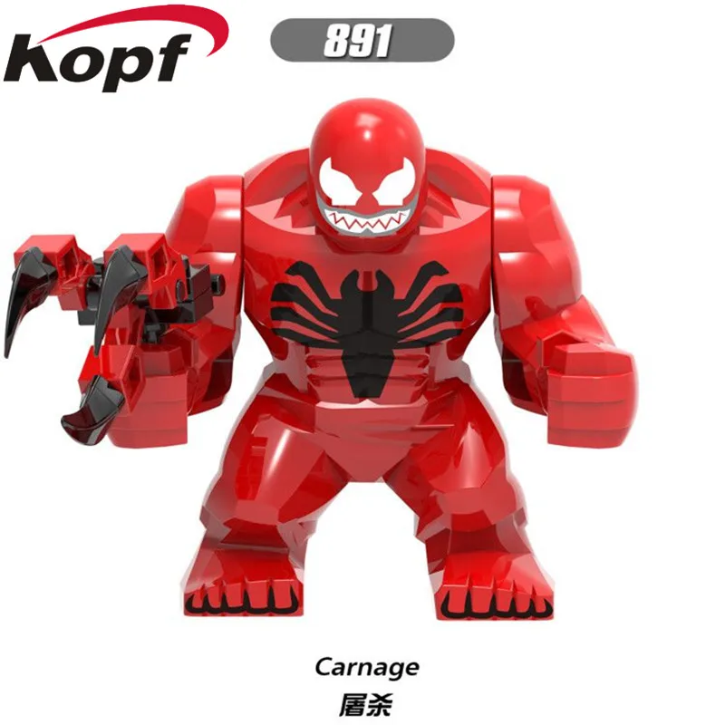 Супер Герои строительные блоки Venom кровопролитие сын тестируем убийца Крок колосс отвратительный Халк 7 см подарок игрушки Детские XH 891