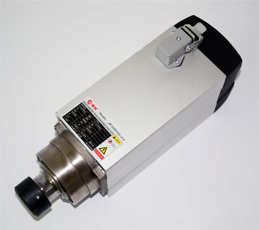 4.5KW ER32 Air cooled square spindle motor Ceramic ball bearings 380v