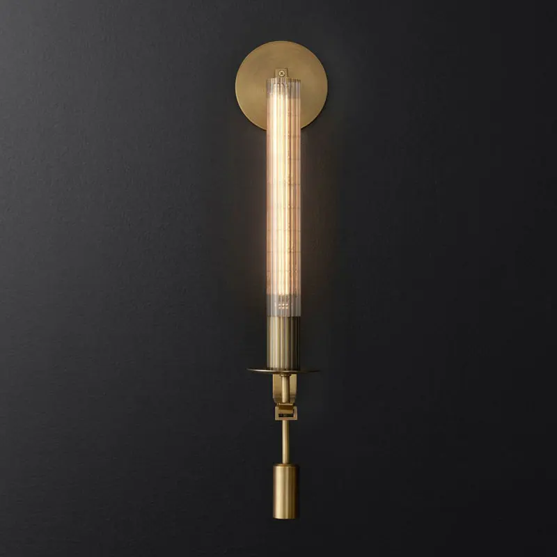 Винтажный Черный Бронзовый Железный настенный светильник светодиодный ретро стеклянный настенный светильник зеркальный светильник для ванной комнаты Лофт промышленный домашний декор - Цвет абажура: Gold 1 Head