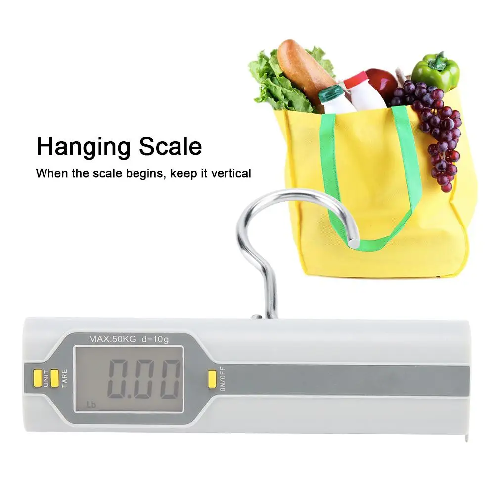 Портативный весы для взвешивания багажа 110lb 50 кг цифровые электронные весы для багажа кухонная утварь Лидер продаж
