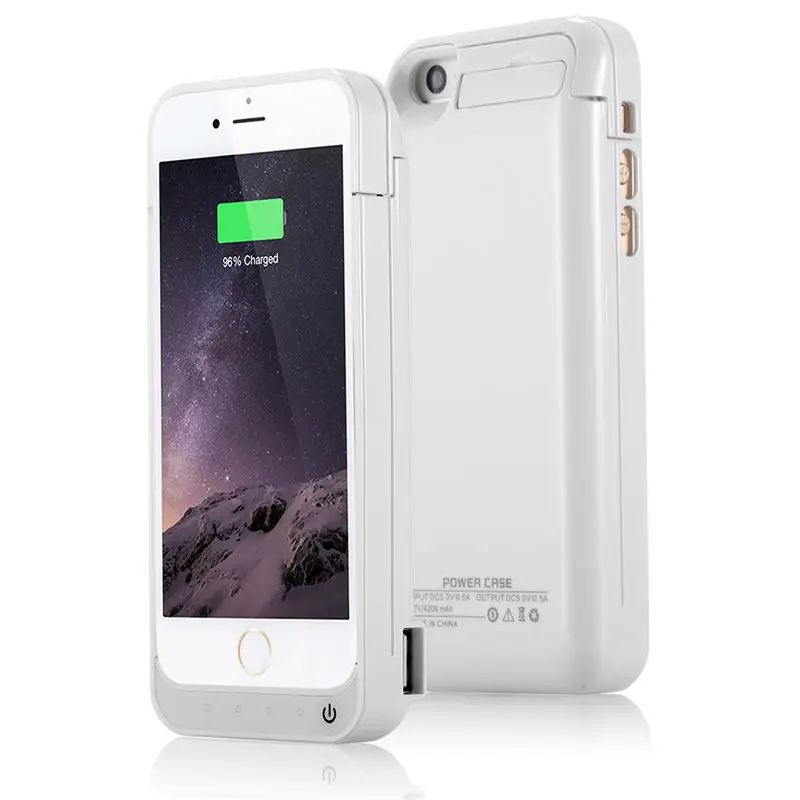 Для iPhone 5C, 4200 мА/ч, портативная Внешняя USB батарея, чехол для зарядного устройства для iPhone5S 5 SE, зарядное устройство с подставкой, чехол для зарядки i5 - Цвет: Белый