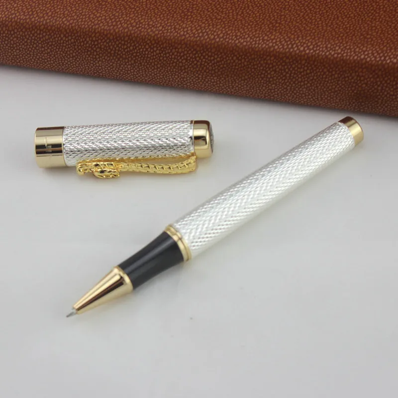 1 шт./лот JINHAO шариковая ручка 1200 серебристые ручки Caneta с золотым зажимом деловое