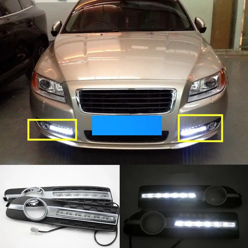 

A Pair White LED Daytime Running Light Day Fog Light For Volvo S80 2007-2013