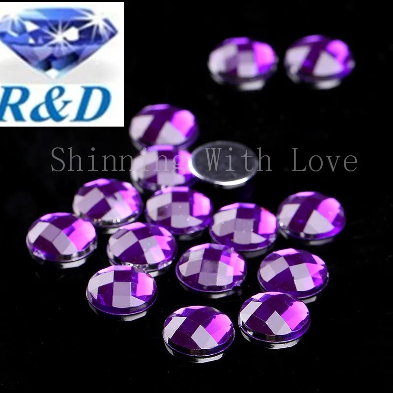 8MM FLATBACK EMBELLISHMENTS ACRYLIC 100 X FACETED GEMS ROUND