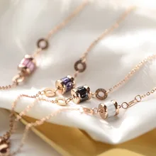 YUN RUO Новое поступление цветной браслет из циркония подарок на день рождения для женщин Цвет розового золота модные ювелирные изделия из нержавеющей стали никогда не выцветают