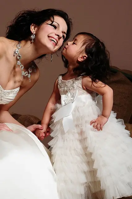 Cheap Lace Communion Dress Cupcake Pageant Dress Ivory Cheap Flower Girl Dresses Toddler Pageant Dresses For Little Girls