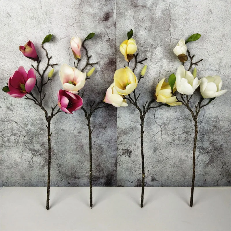 

New Artificial Flowers Magnolia Flower for WeddingChristmas Decoration Party Fake Flowers Home Silk Hydrangeas Cheap Flower