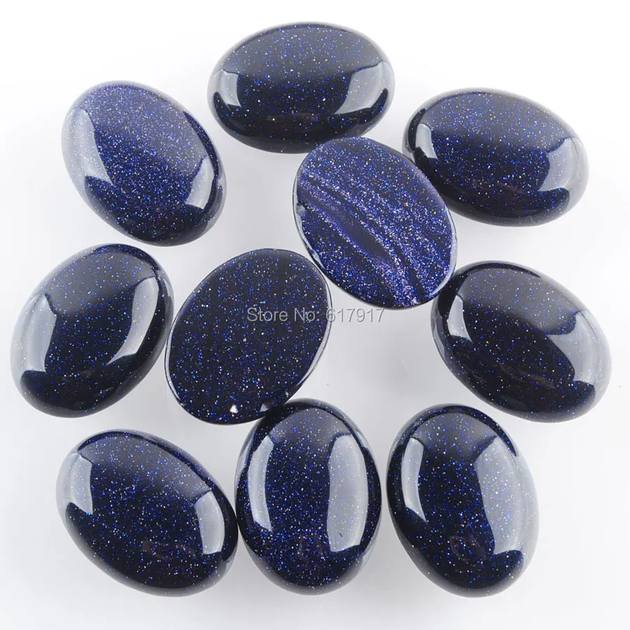 RONGZUAN Free Shipping Natural Blue Sand Gem Stones Oval Cabochon CAB No Drill Hole 22x30x8mm For Making Jewelry 10PCS TU3158 | Украшения и