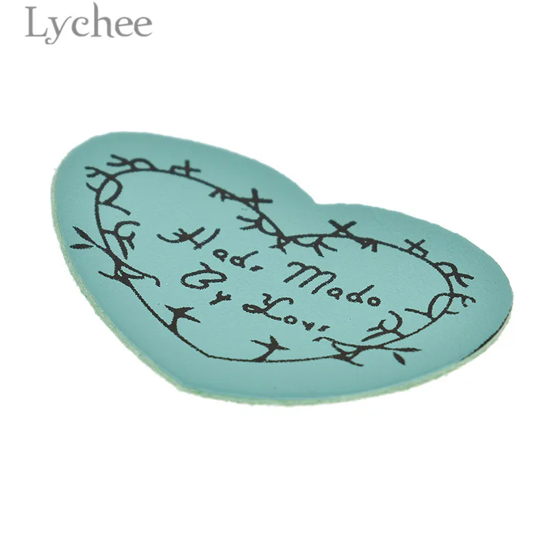 Lychee 20 шт ручной работы в форме сердца из искусственной кожи метки красочные тисненые этикетки DIY этикетки типа «флажок» для швейных аксессуаров одежды