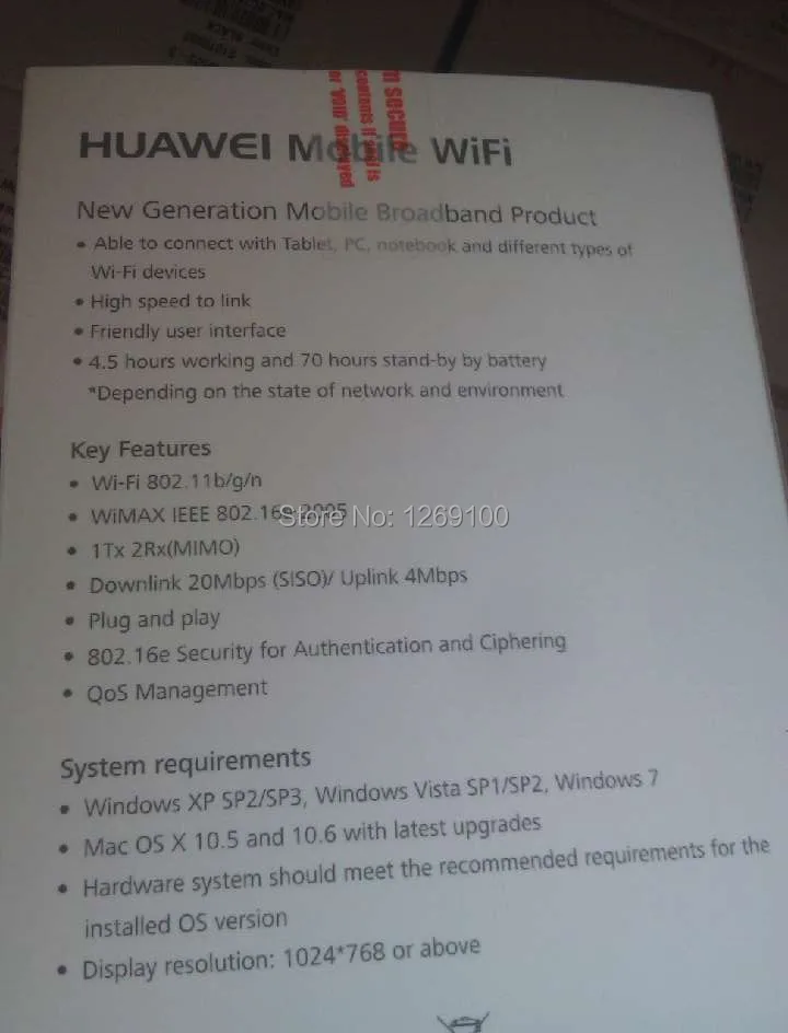 Huawei EW522 3,3-3,6 г Wimax карман для мобильного МИФИ модем