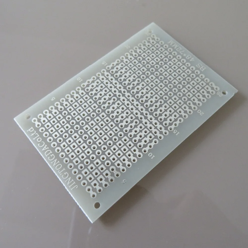 

48x72mm FR4 Fiberglass universal Stripboard Veroboard pcb joint hole prototype print circuit board breadboard platine diy smd