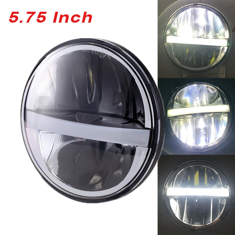 5.75 Inch Round Headlight White DRL For Harley Dyna Low Rider FXDL