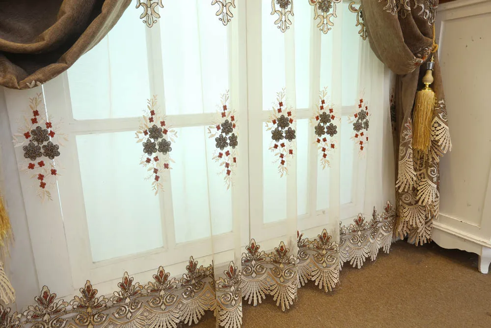 Роскошные Современные вышитые дизайнерские занавески из тюля, прозрачные Занавески для окна для гостиной, спальни, кухни, занавески на окна 319& 30