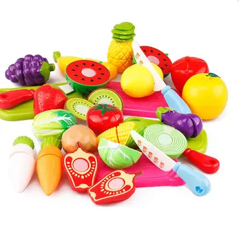 

Hot Sale 29pcs/Set Unique Children Kids Cutting Fruit Vegetable Food Play Kitchen Educational Toys