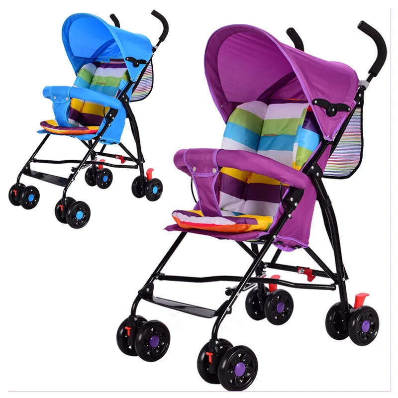 Portable Umbrella Baby Stroller Trolley Car Quick Folding Key Shock
