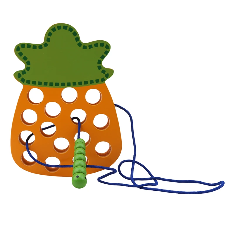 Смешные детские фрукты шнуровкой Threading деревянная игрушка-головоломка арбуз/ананас Для детей игрушки развития интеллекта