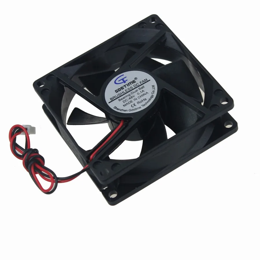 

30Pcs Gdstime Double Ball 2 Wire 8025 8cm 80x80x25mm 80mm 48V DC Brushless Cooling Fan