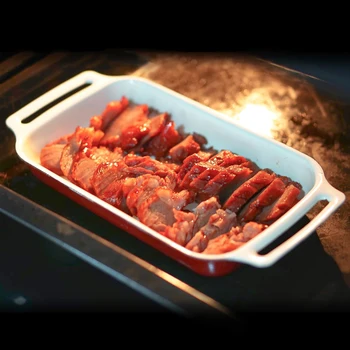 

Porcelain enamel baking pan pure white rice fruit tray baking dish noodle fish salad oven plate ovenware comal bread bakeware