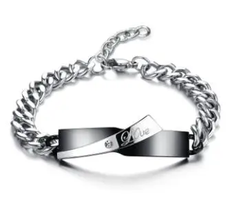 

OMH wholesale white jewelry fashion variety of styles titanium steel lovers bracelet SZ86