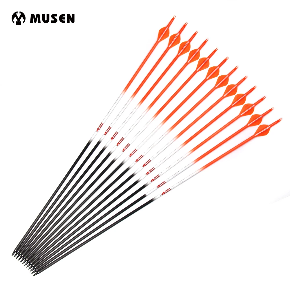 

30" Spine 340 Camouflage Carbon Arrows with Changeable Arrow Head for Compound Bow Shooting Hunting Archery 6/12/24pcs