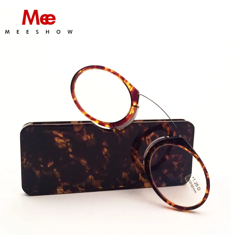 

Nose Resting Reading Glasses +1.0 Portable SOS Wallet Reader clip on Mini reading glasses with case, drop shipping reading glass