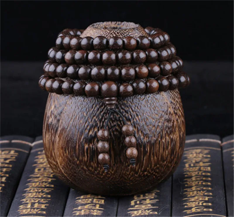 Natural Agilawood Aloeswood Round Wood Beads Bracelet (1)