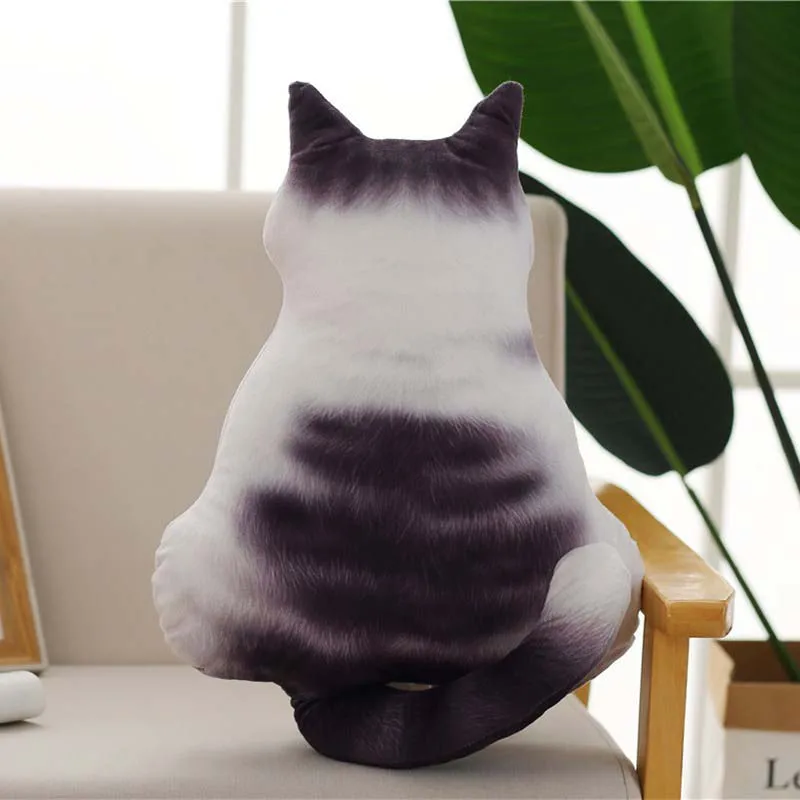 2 Реалистичные Cat Shadow плюшевые игрушки декоративные подушка для дивана стул кровать мягкие куклы подушки детские для детей Bolster домашний декор - Цвет: 2