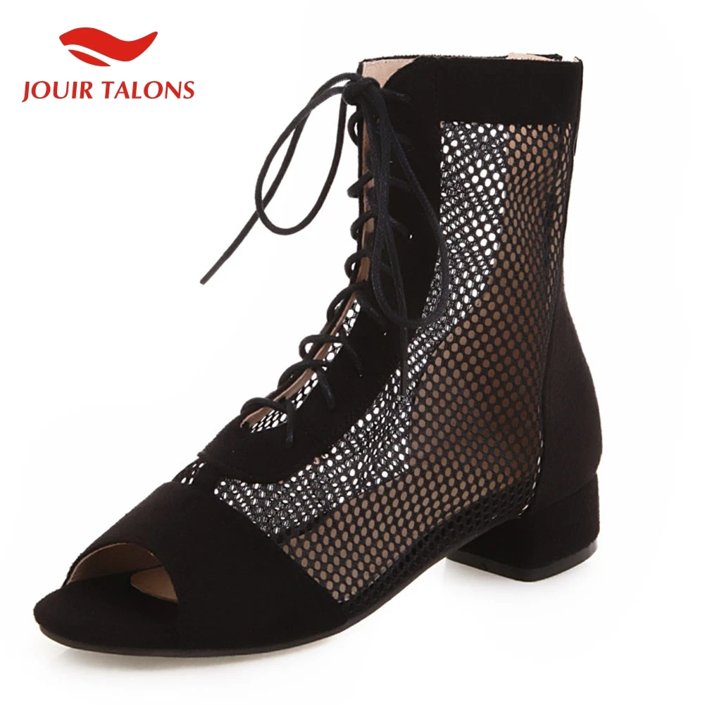 

brand design Sexy Women Shoes Big Size 28-43 Summer Boots Peep Toe Sexy Chunky Heels Boots Shoes Woman