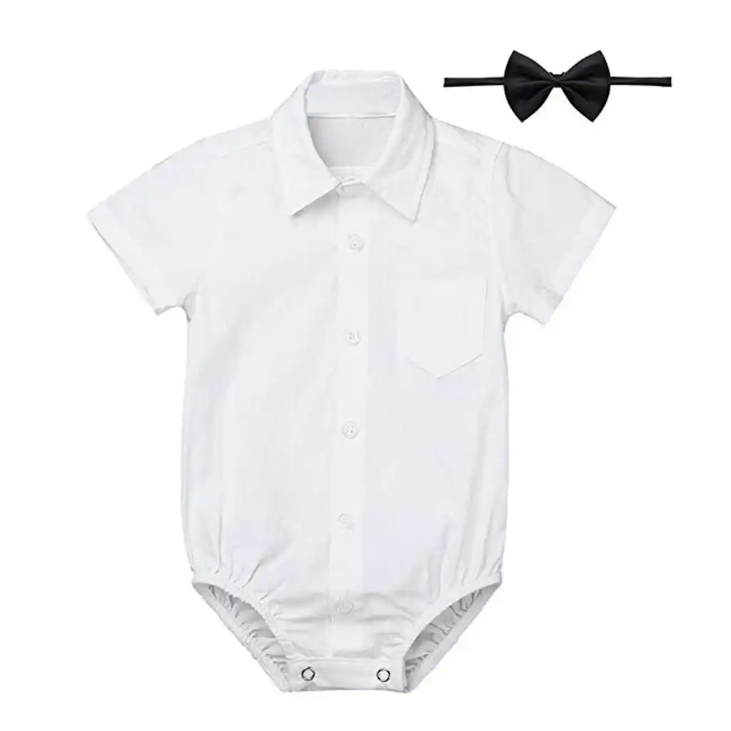newborn white button up shirt
